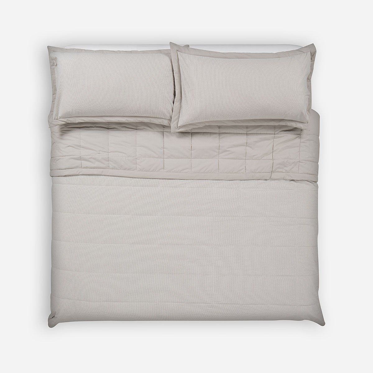 ROSEN - Cubrecama Algodón Stripes Crudo King