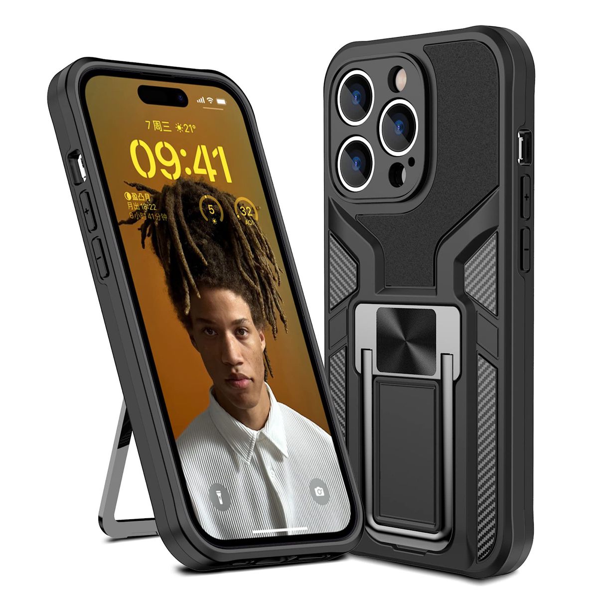 GENERICO - Carcasa Armor Para iPhone 14 Pro Max - Negro