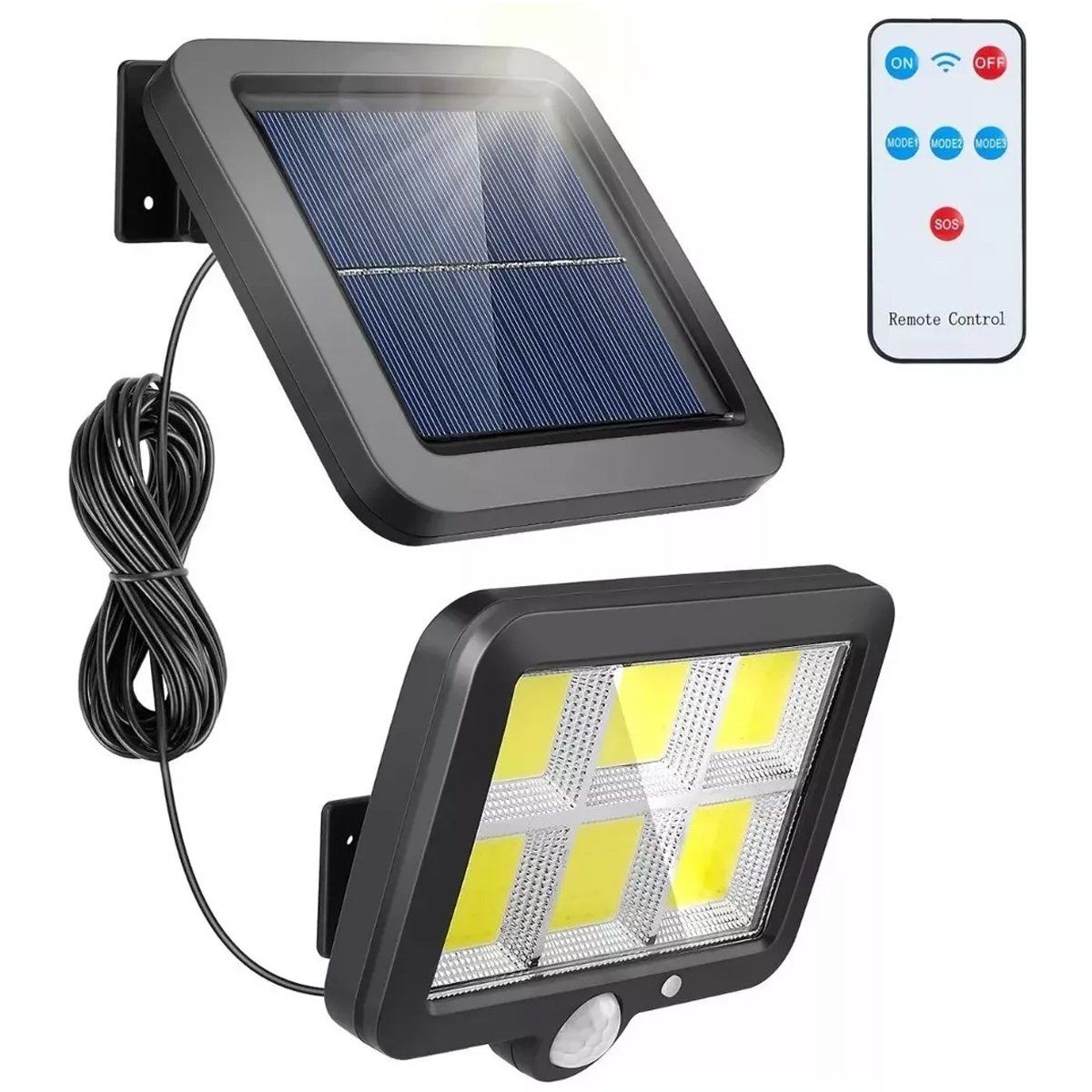 BLUEDREAMER - Lámparas Solar Exteriores De Pared 120 Cob Con Sensor