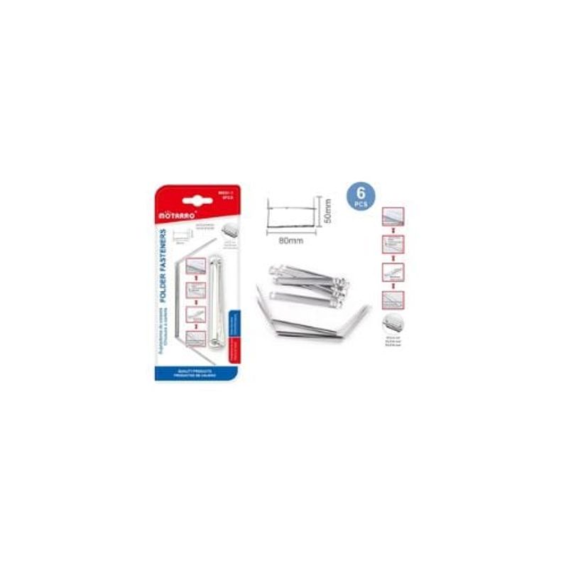GENERICO - Clip De Carpeta Plateado 80 Mm 50 Pcs