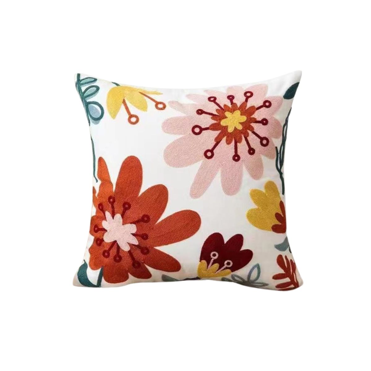 GENERICO - Set de 4 fundas de cojín diseño florales con 4 rellenos