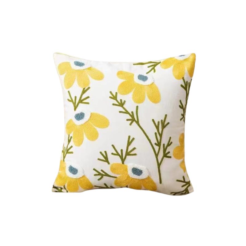GENERICO - Set de 4 fundas de cojín diseño florales con 4 rellenos