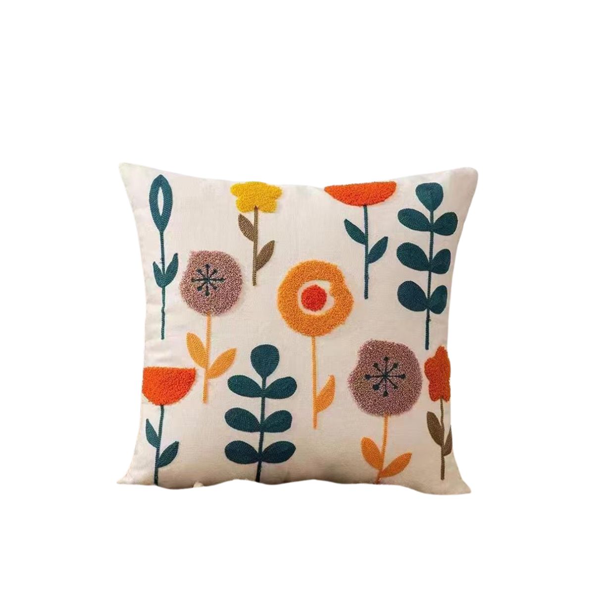 GENERICO - Set de 4 fundas de cojín diseño florales con 4 rellenos