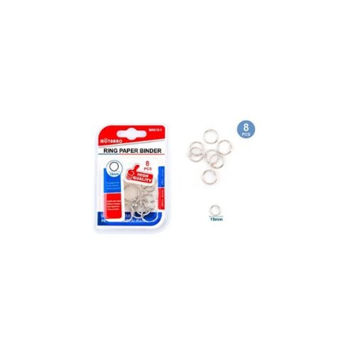 GENERICO - Anillas Metálicas 19 Mm 8 Pcs