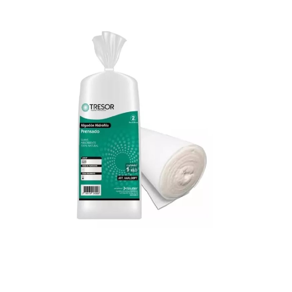 GENERICO - Algodon Hidrofilo Prensado 1 Kg Tresor Suave Absorbente