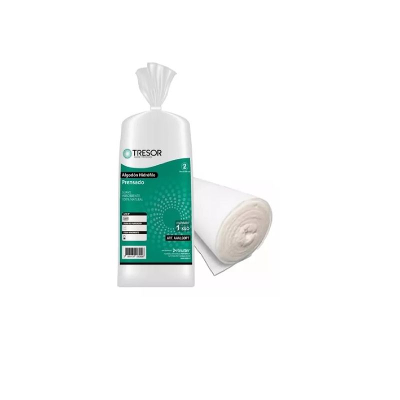 GENERICO - Algodon Hidrofilo Prensado 1 Kg Tresor Suave Absorbente