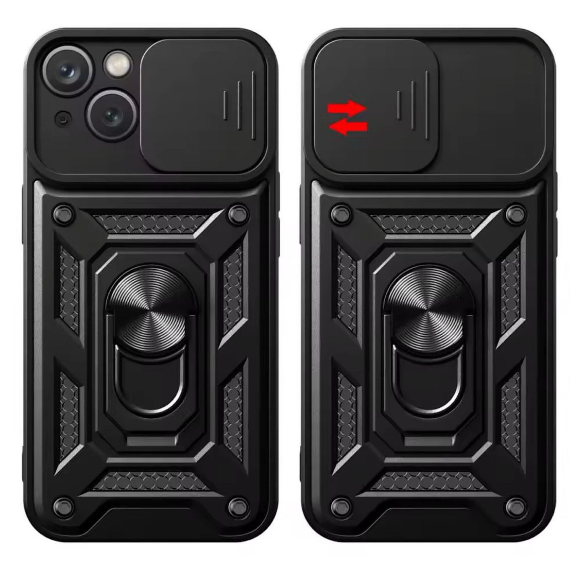 GENERICO - Carcasa Armor Con Anillo Para iPhone 14 Plus-Negro