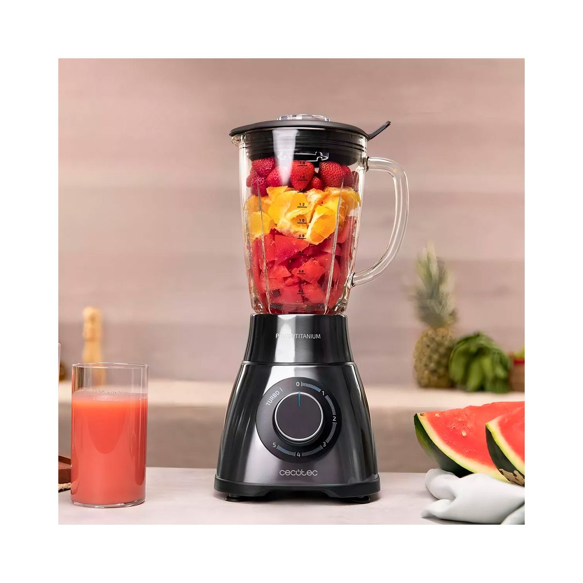 CECOTEC - Licuadora Cecotec Power Black Titanium 2500MAX PerfectMix