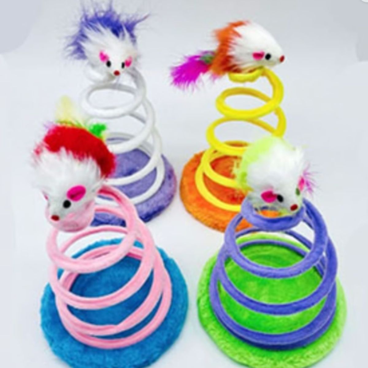 GENERICO - Juguete Para Gato Base Con Resorte En Espiral