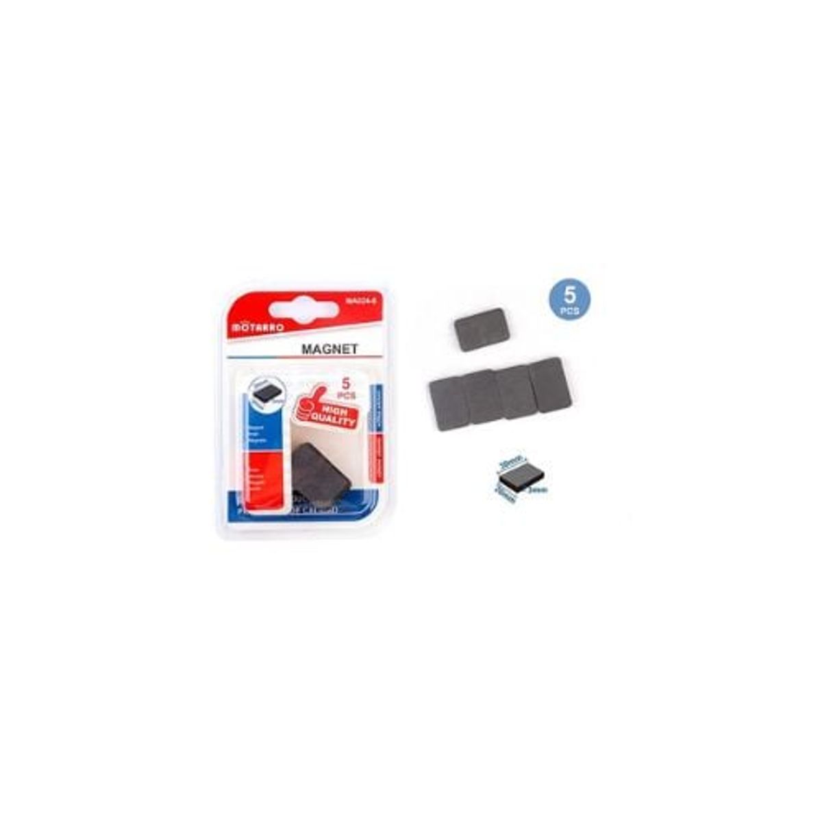 GENERICO - Imán Cuadrado 3x20x30 Mm 5 Pcs