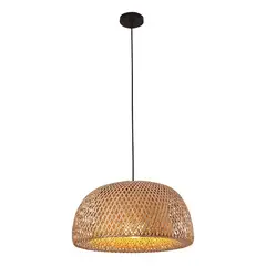 HOME NEAT - Lámpara Colgante de Techo de Bambú Vintage E27 Ø30cmx 18 cm