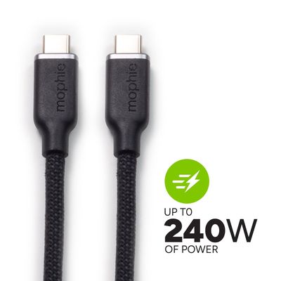 Imagen 2 del producto Cable USB-C a USB-C 4.0 240W 0.8 Mt trenzado negro