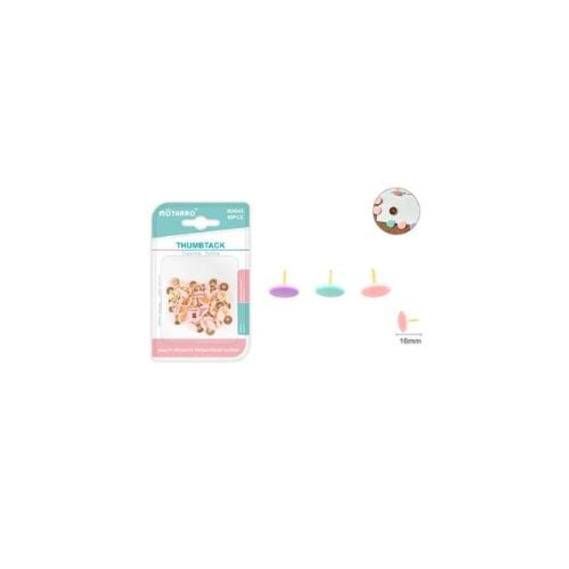 GENERICO - Chinche Pastel 10 Mm 60 Pcs