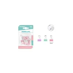 GENERICO - Pinza Metalica Color Pastel 19 Mm 8 Pcs