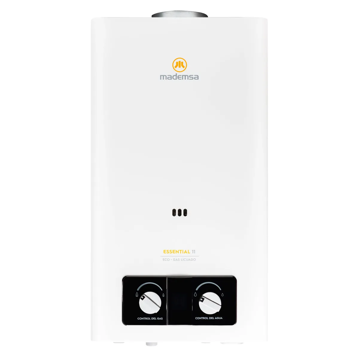 MADEMSA - Calefont Gas Licuado Mademsa 11 Litros Tiro Natural Ionizado Essential 11 Eco GL Blanco