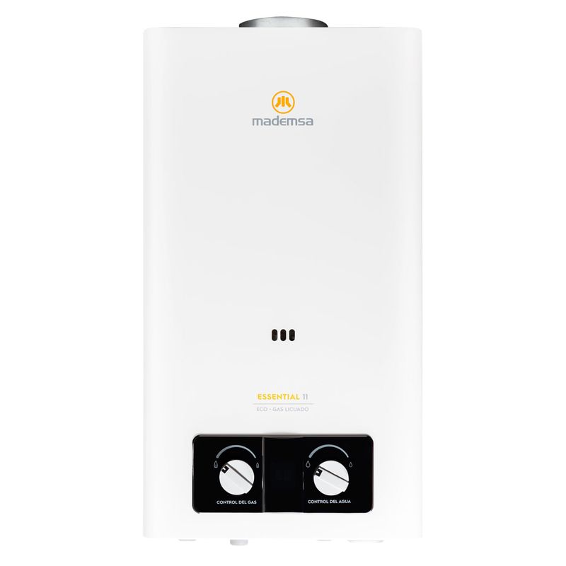 MADEMSA - Calefont Gas Licuado Mademsa 11 Litros Tiro Natural Ionizado Essential 11 Eco GL Blanco