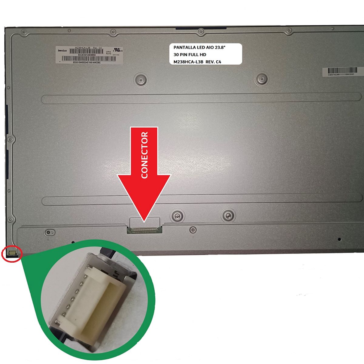 GENERICO - PANTALLA LED AIO 23.8 30 PIN FHD M238HCA-L3B