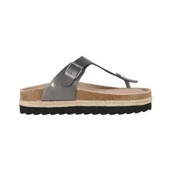 BAMERS - Sandalias Plataforma Mujer Kend Gris Metalizado