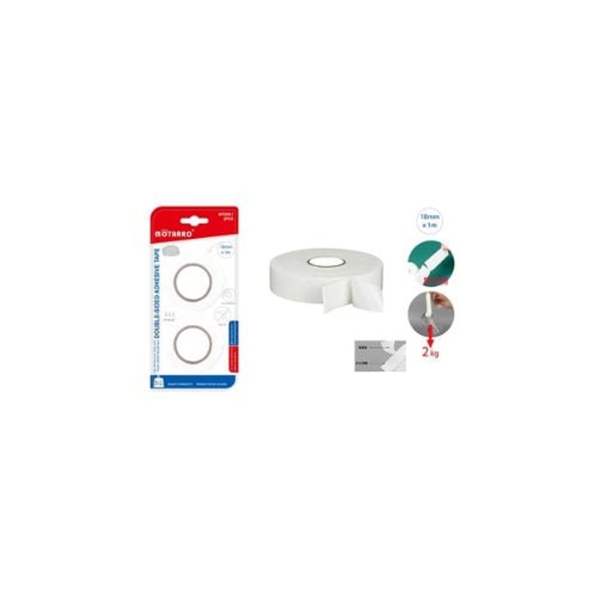 GENERICO - Cinta Adhesiva Doble Faz 18 Mm x1 M