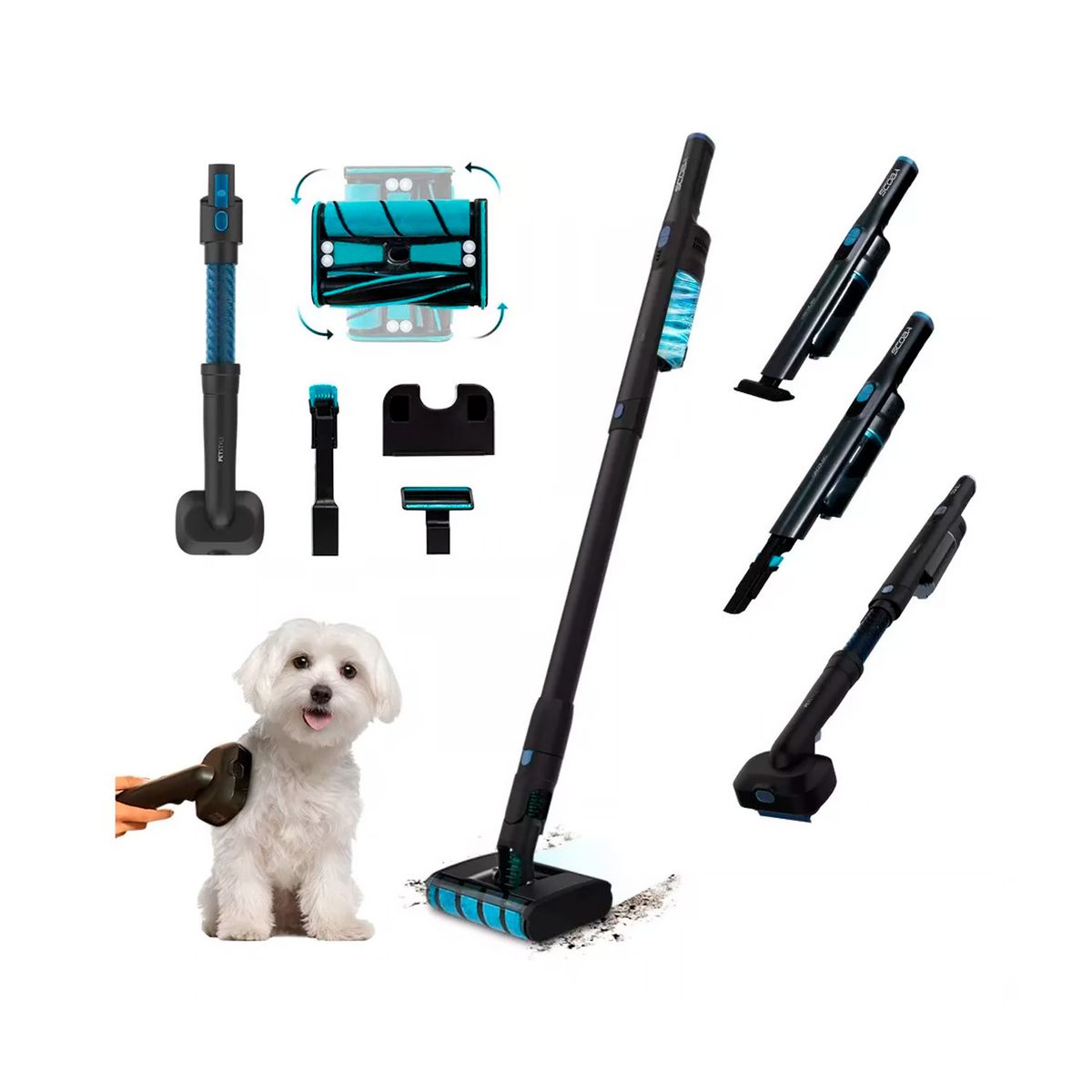 CECOTEC - Aspiradora Inalámbrica Vertical Cecotec Scoba 2100 Twice Animal