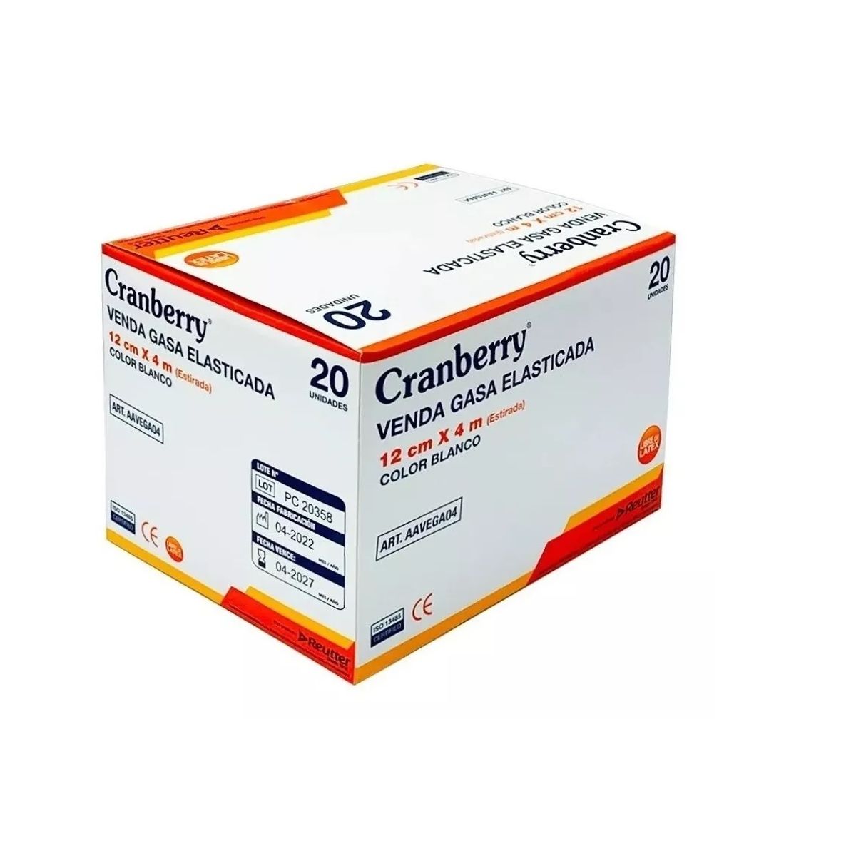 CRAMBERRY - Venda Gasa Elasticada 12cm X 4m Blanco Cranberry - 20 Unds