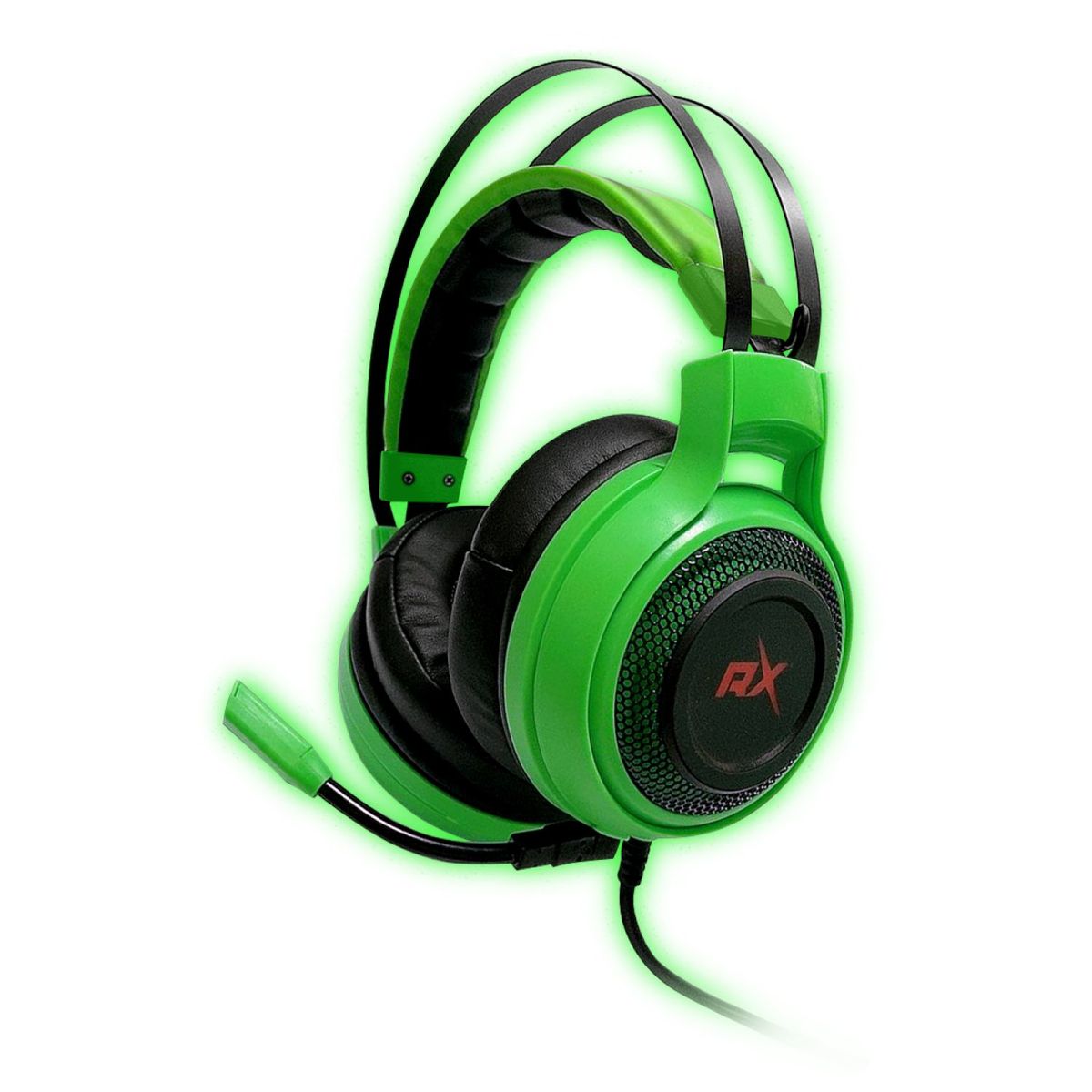 REPTILEX - Audífonos Gamer Conector 35mm Y Usb Con Luz Led Verde - SC