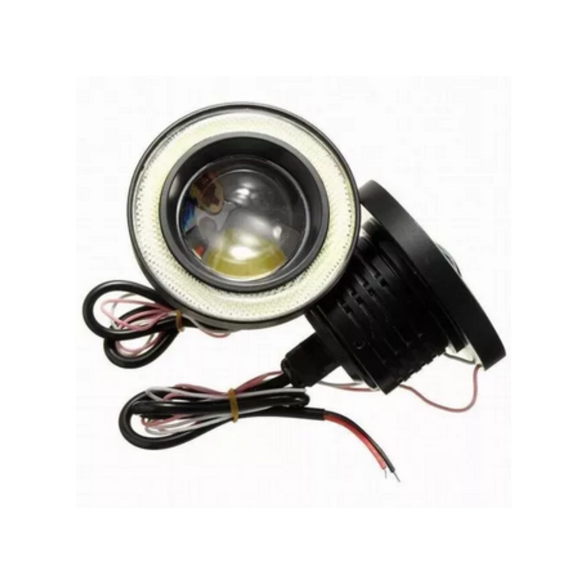 GENERICO - Par Focos Neblineros Led Ojos De Ángel 89mm Blanco + Blanco