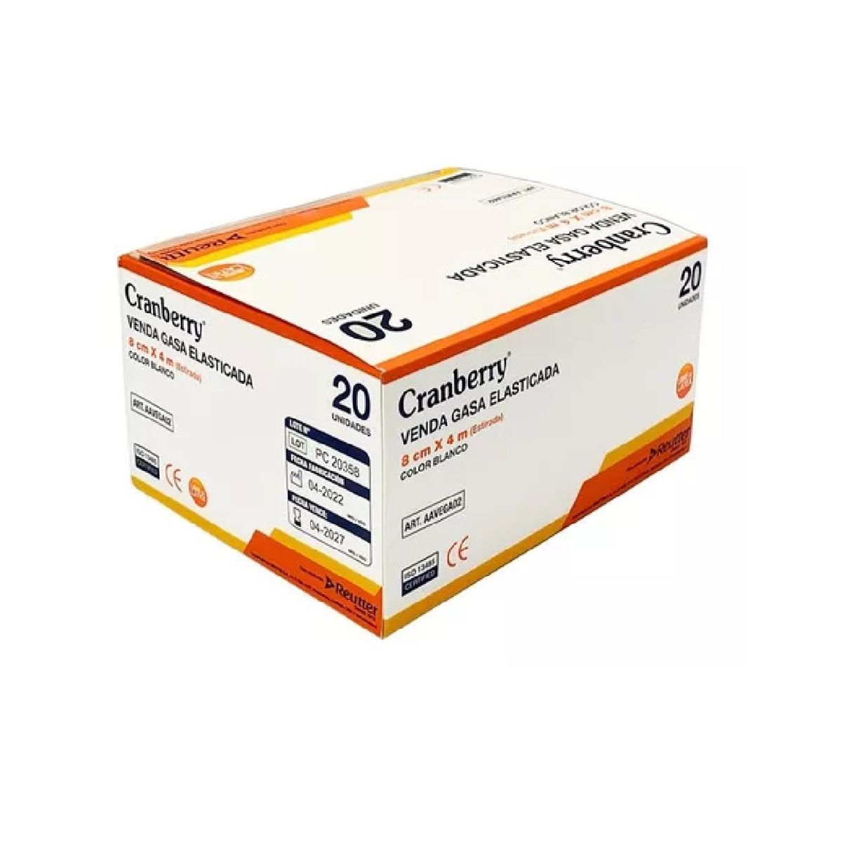 CRAMBERRY - Venda Gasa Elasticada 8cm X 4m Blanco Cranberry 20 Unds