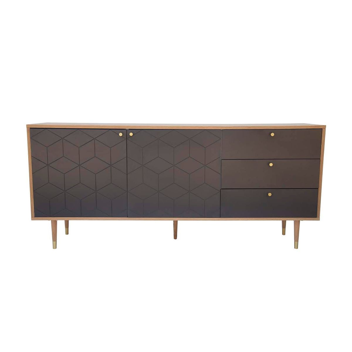 WHITE MARKET - Cómoda Davos, 3 cajones y 2 puertas