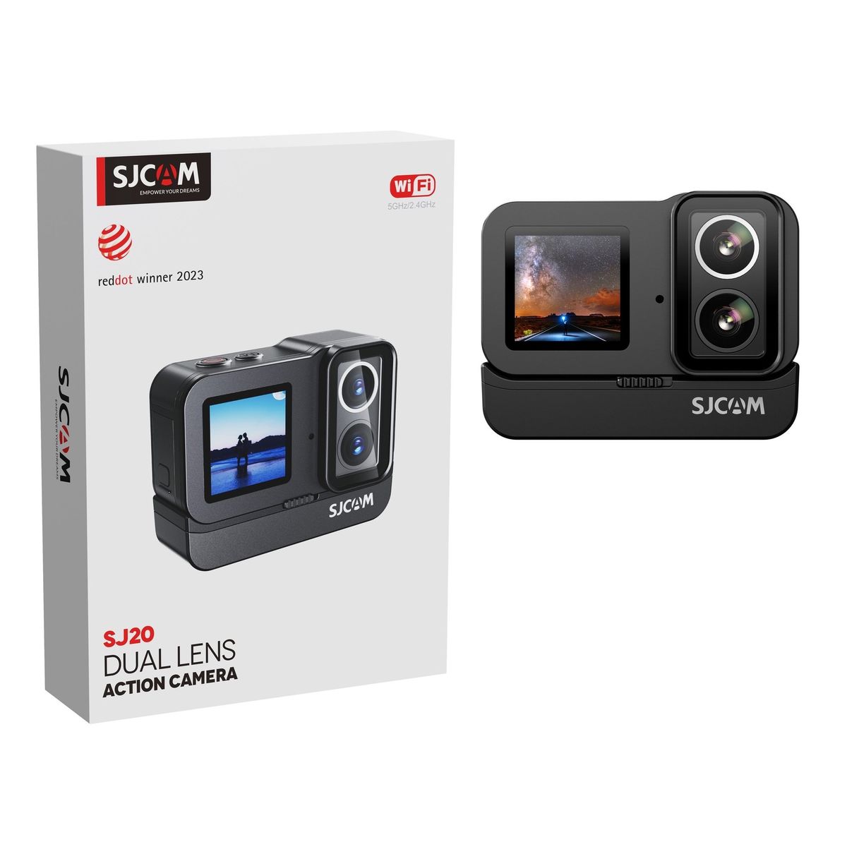 SJCAM - Cámara Deportiva SJCAM SJ20 doble lente 20MP 4K GYRO Wifi 30M