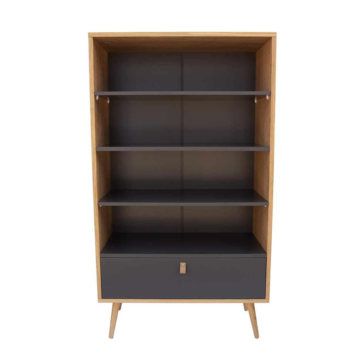 WHITE MARKET - Librero Lugano, 4 repisas y 1 cajón