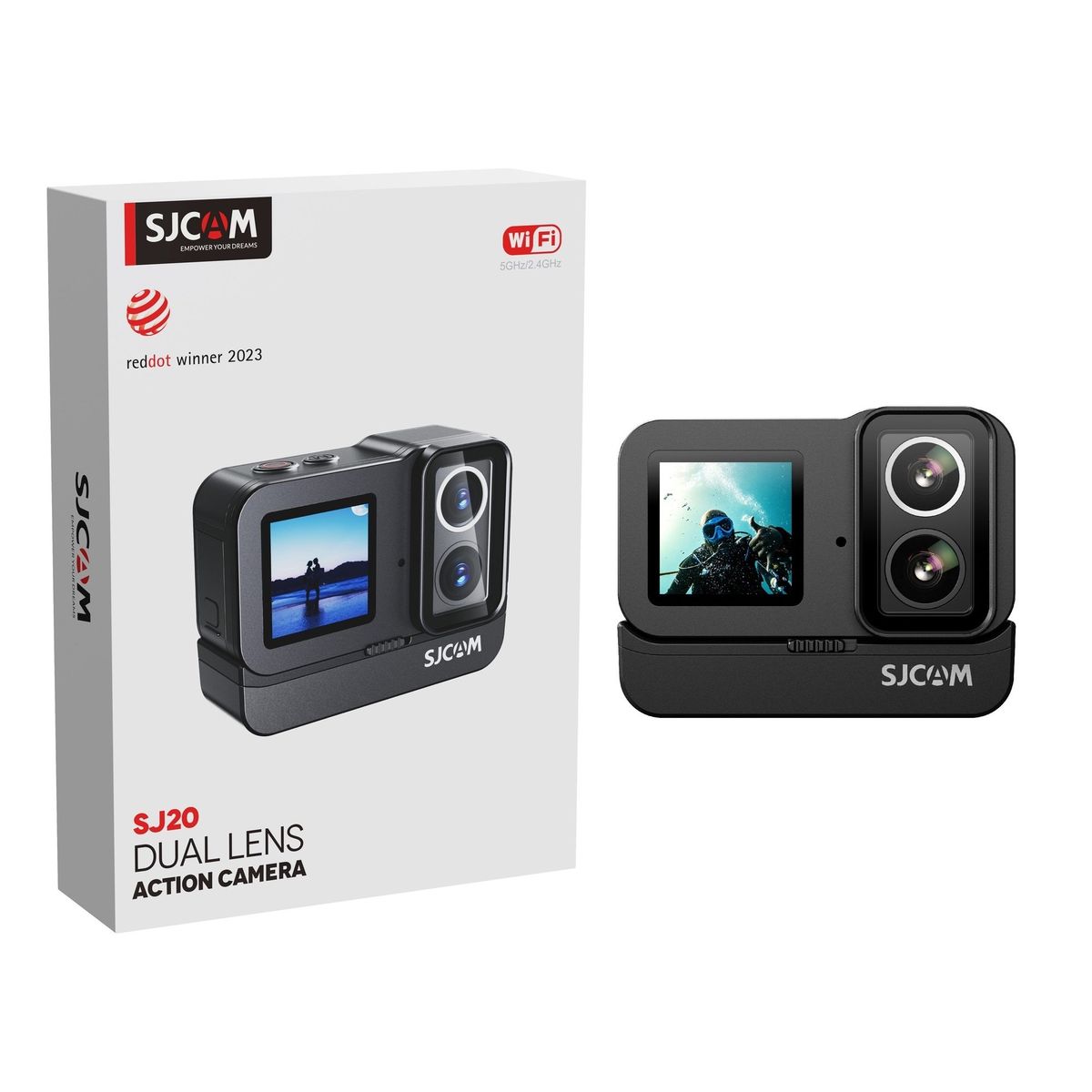 SJCAM - Cámara de Accion SJCAM SJ20 doble lente 20MP 4K GYRO Wifi 30M