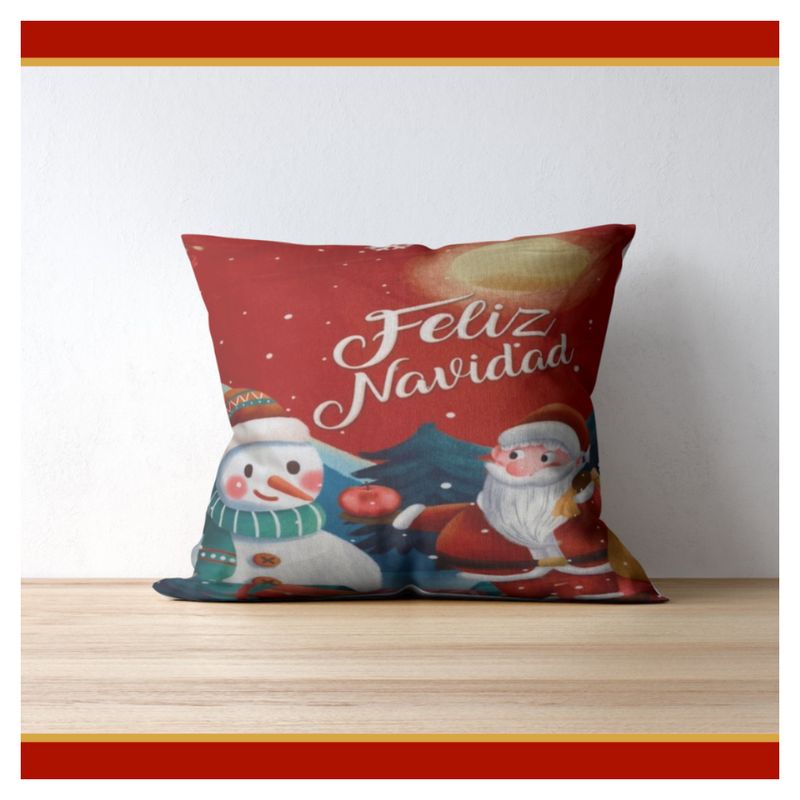GENERICO - Set de 4 fundas de cojín Navideños con 4 rellenos