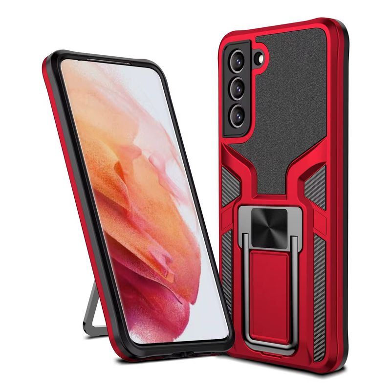 GENERICO - Carcasa Armor Para Samsung S21 Normal - Rojo