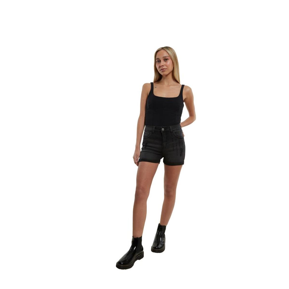 DIVINO JEANS - Short Mosa Negro Divino Jeans - Negro