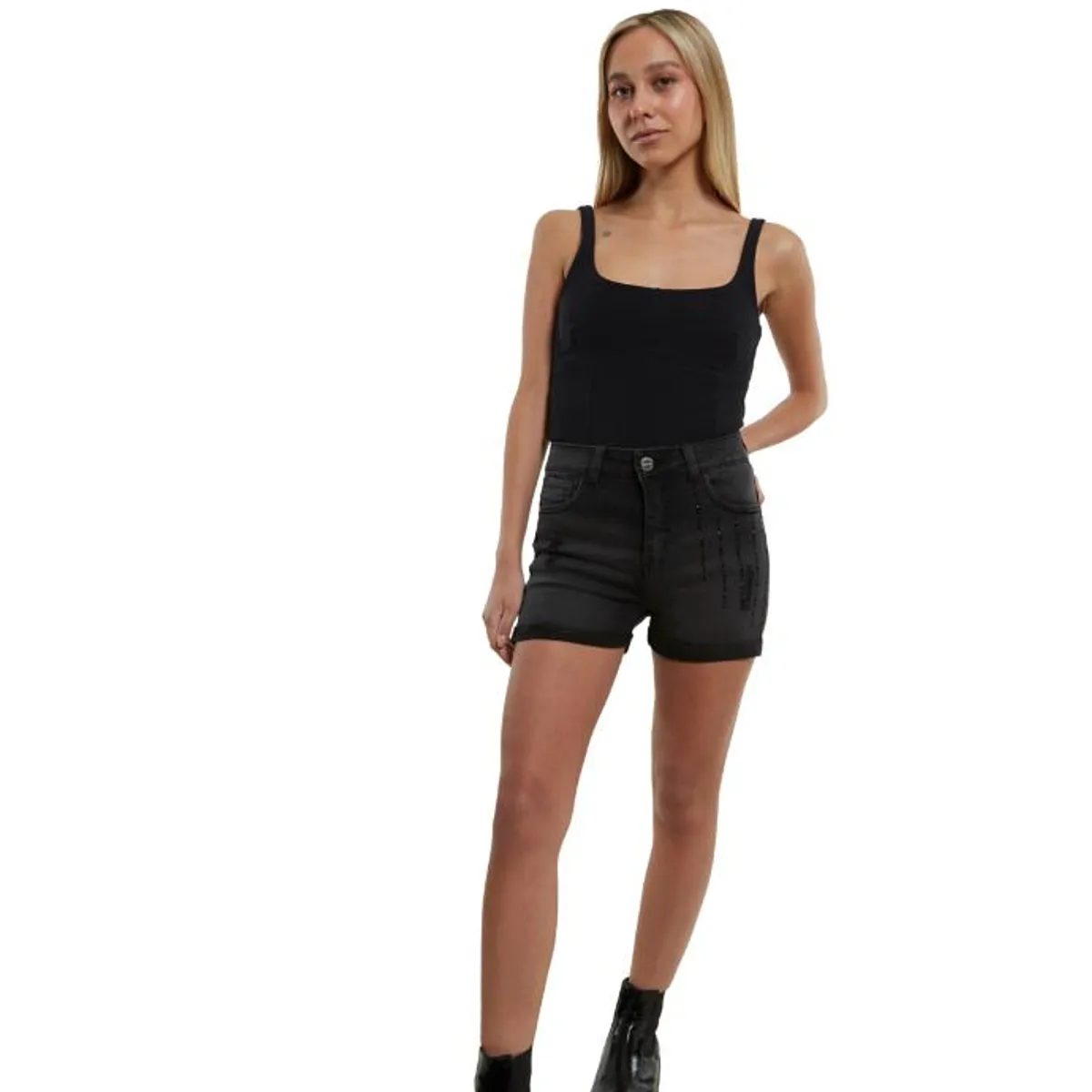DIVINO JEANS - Short Mosa Negro Divino Jeans - Negro