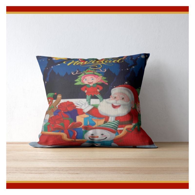 GENERICO - Set de 4 fundas de cojín Navideños con 4 rellenos