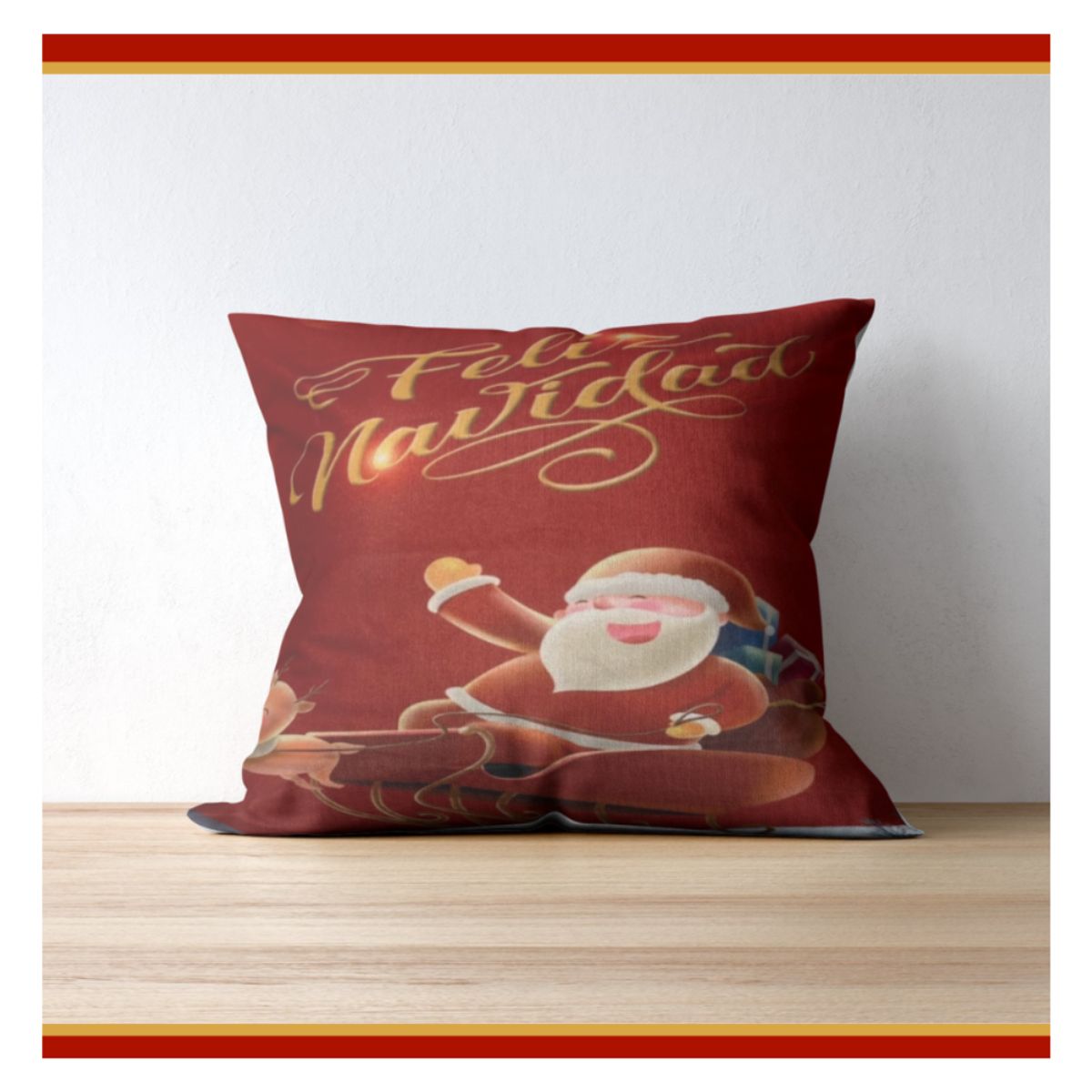 GENERICO - Set de 4 fundas de cojín Navideños con 4 rellenos