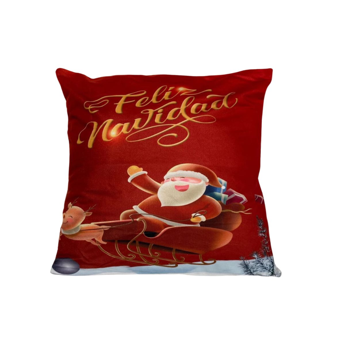 GENERICO - Set de 4 fundas de cojín Navideños con 4 rellenos