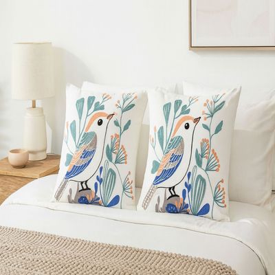 Imagen 2 del producto 2 Fundas Cojin Bordado - Pajarito