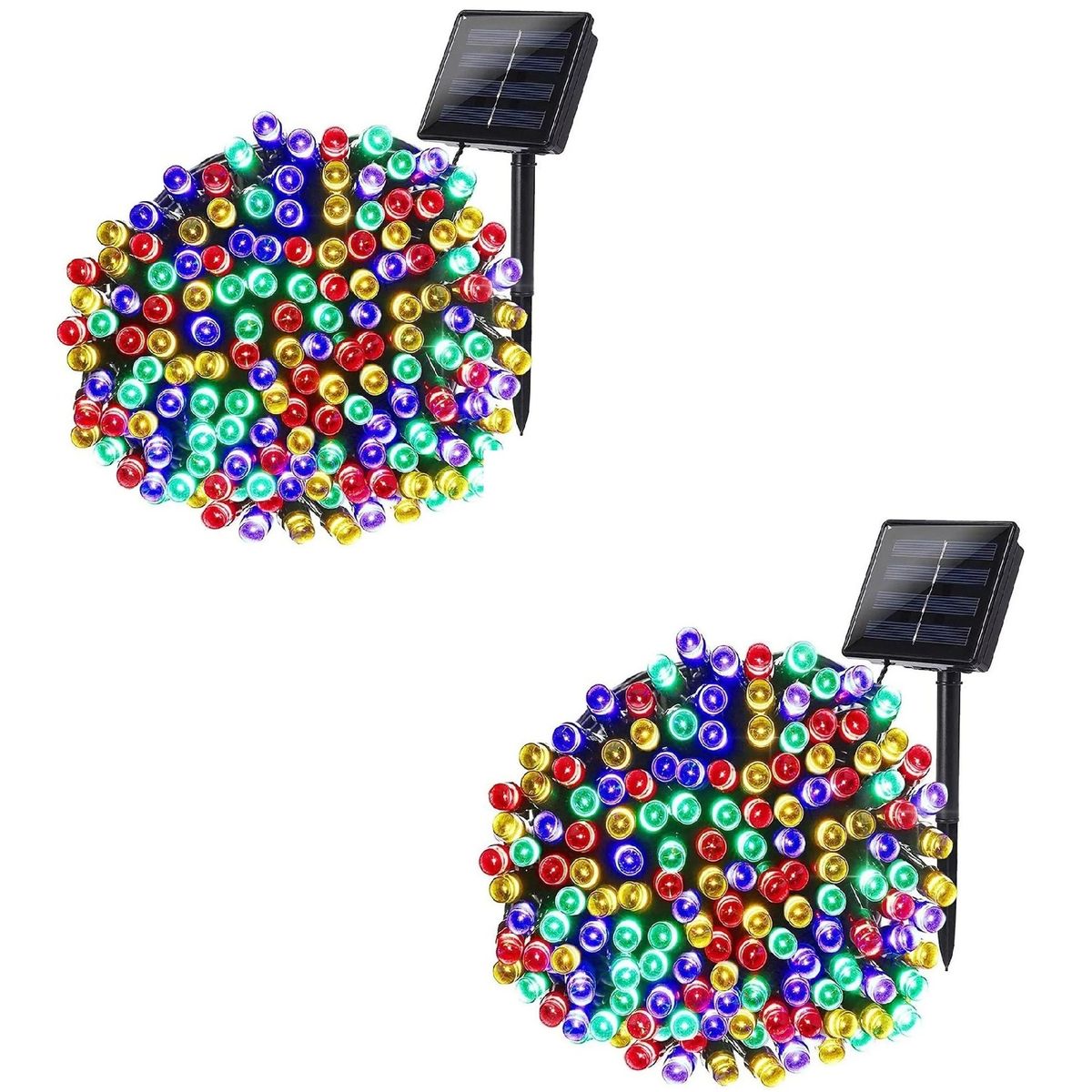 GENERICO - Pack X2 Guirnalda Luz Solar Multicolor 200 Led 20 Metros