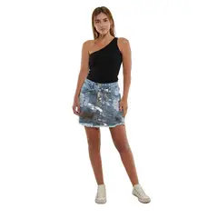 DIVINO JEANS - Falda Ganges I Celeste - Celeste