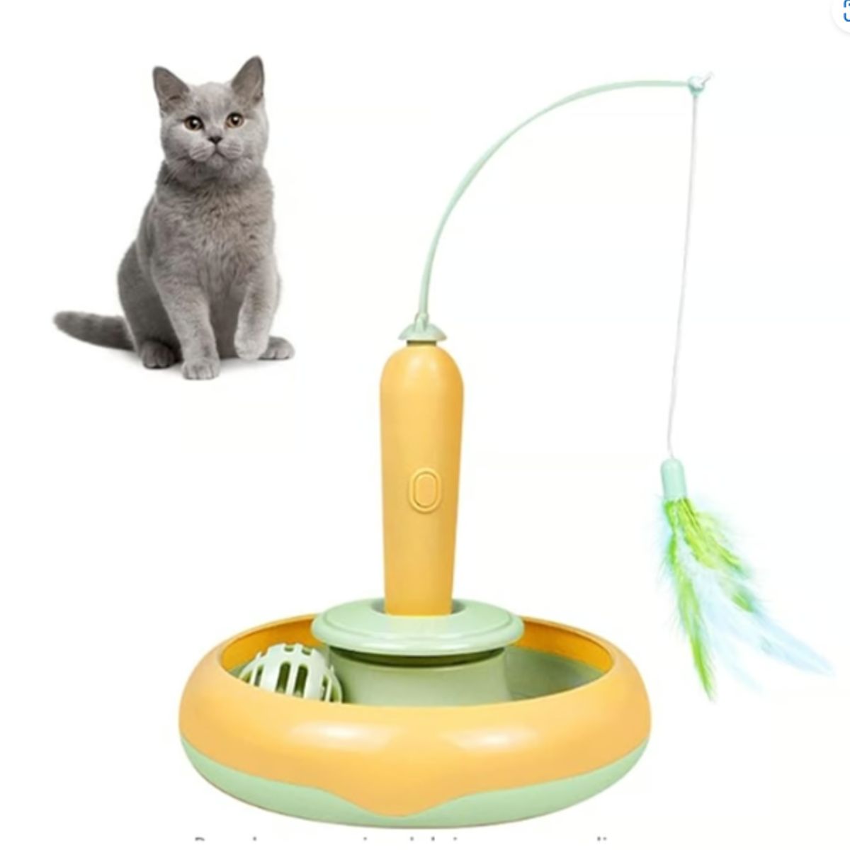 GENERICO - Juguete Automático Interactivo Con Bola Pluma De Gato Gatito