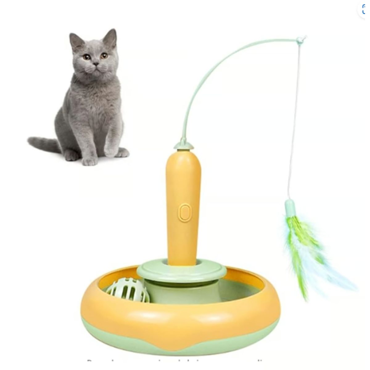 GENERICO - Juguete Automático Interactivo Con Bola Pluma De Gato Gatito