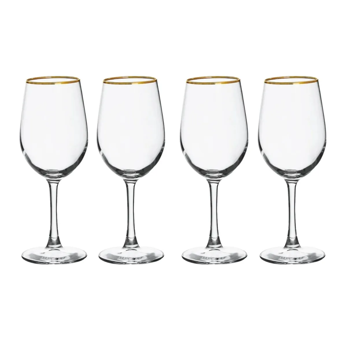 ALLEGRA - Set 4 Copas Borde Dorado Para Vino de 320 Ml Allegra