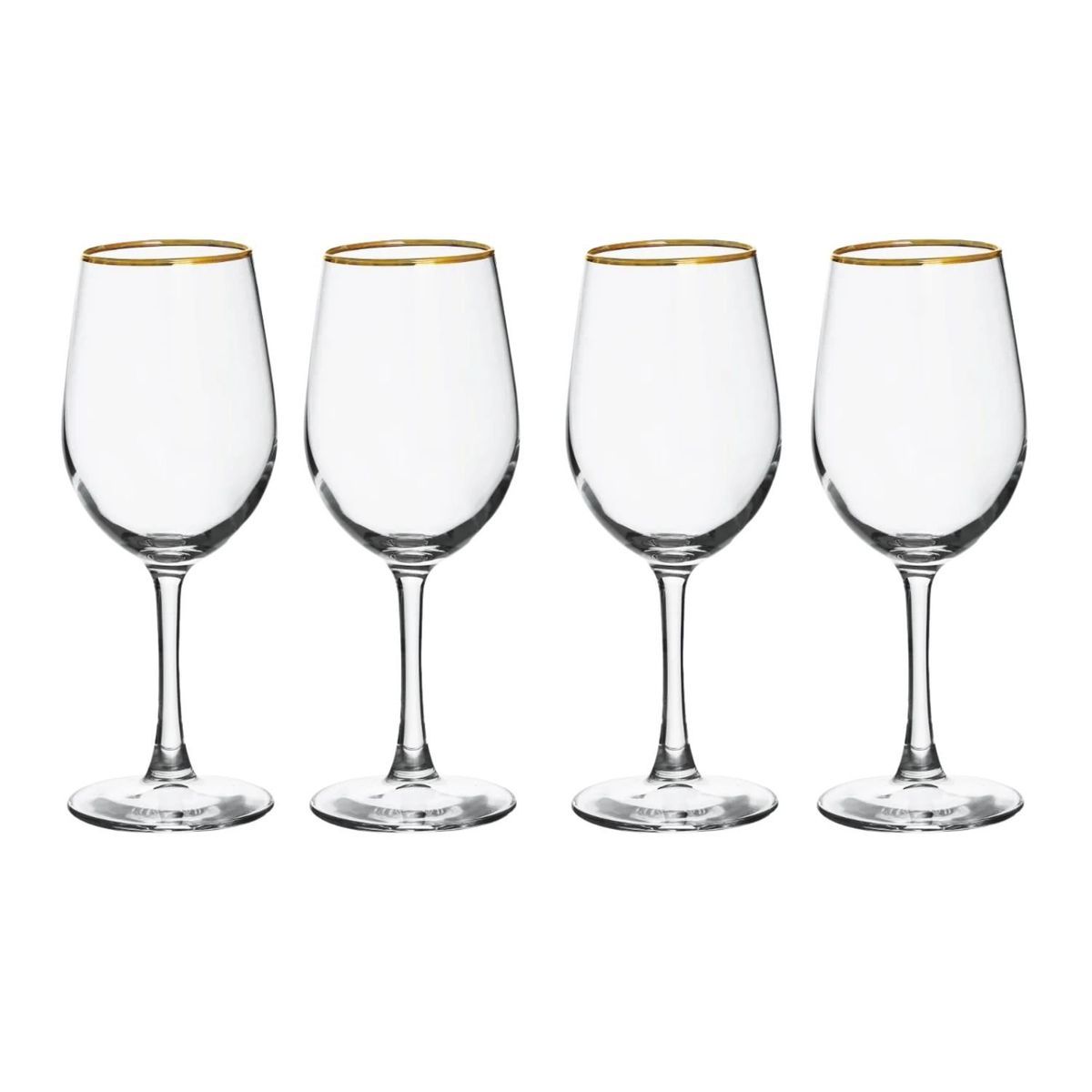 ALLEGRA - Set 4 Copas Borde Dorado Para Vino de 320 Ml Allegra