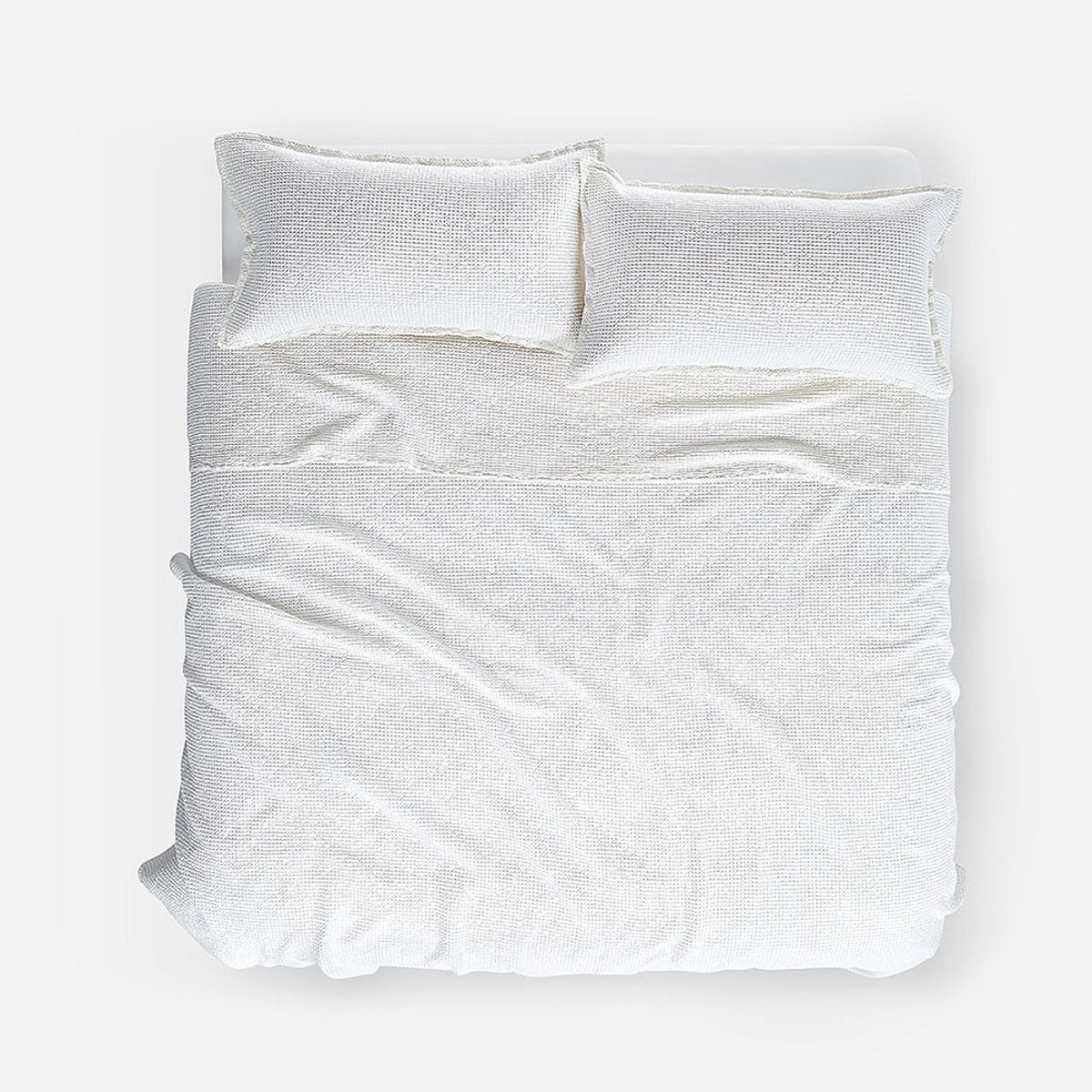 ROSEN - Colcha Algodón Textura Favo Blanco 2 Plazas