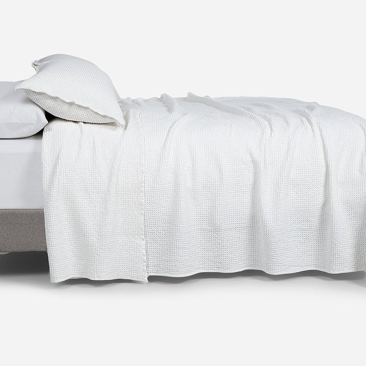 ROSEN - Colcha Algodón Textura Favo Blanco 2 Plazas