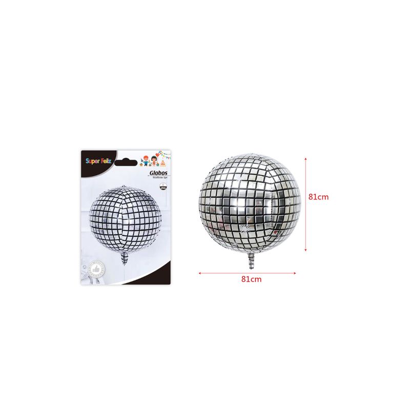 GENERICO - GLOBOS BOLA DISCO 81 CM X 81 CM 1 PCS