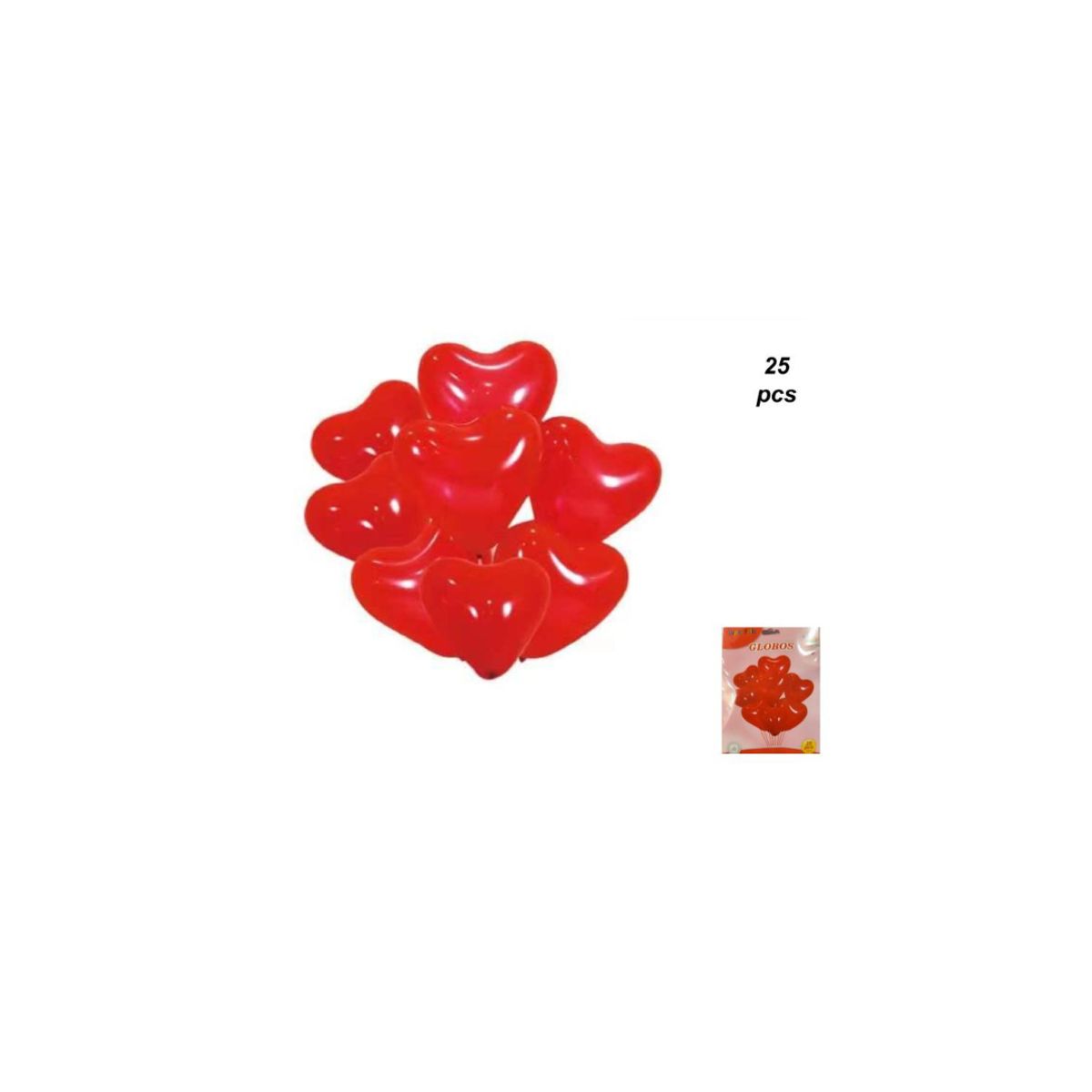 GENERICO - GLOBOS CORAZON 25 PCS